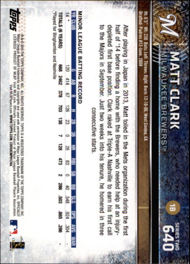 2015 Topps Baseball Part 3 - Picture 219 of 335