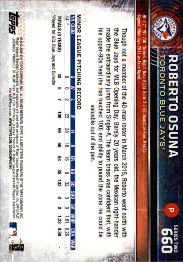 2015 Topps Baseball Part 3 - Picture 259 of 335