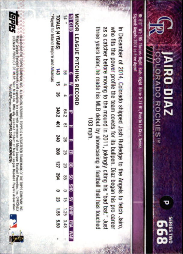 2015 Topps Baseball Part 3 - Picture 275 of 335