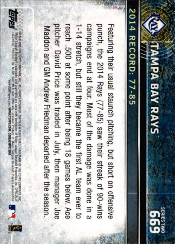 2015 Topps Baseball Part 3 - Picture 277 of 335