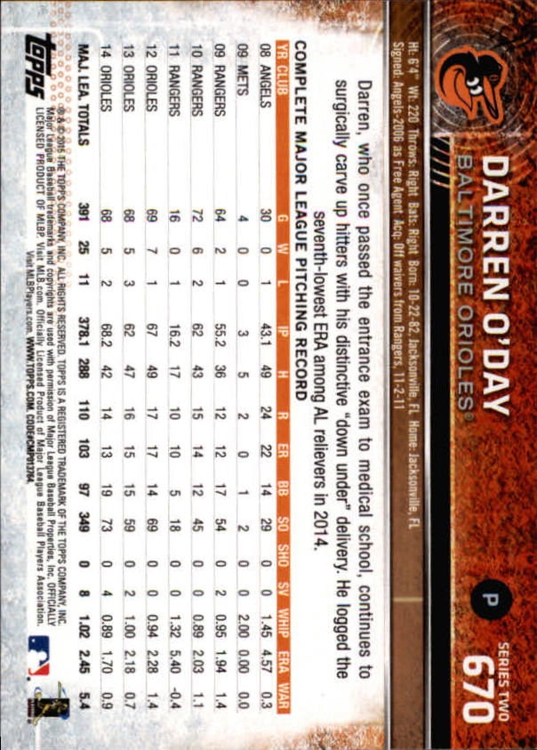 2015 Topps Baseball Part 3 - Picture 279 of 335