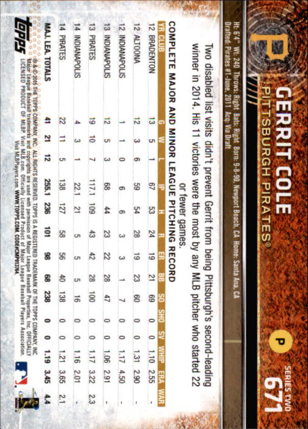 2015 Topps Baseball Part 3 - Picture 281 of 335