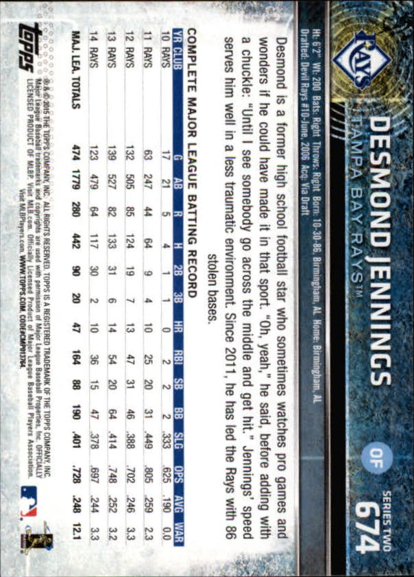 2015 Topps Baseball Part 3 - Picture 287 of 335