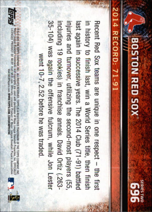 2015 Topps Baseball Part 3 - Picture 327 of 335