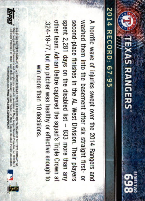 2015 Topps Baseball Part 3 - Picture 331 of 335