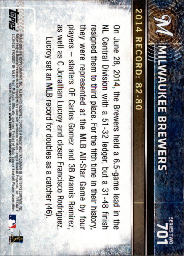 2015 Topps Baseball Part 3 - Picture 335 of 335