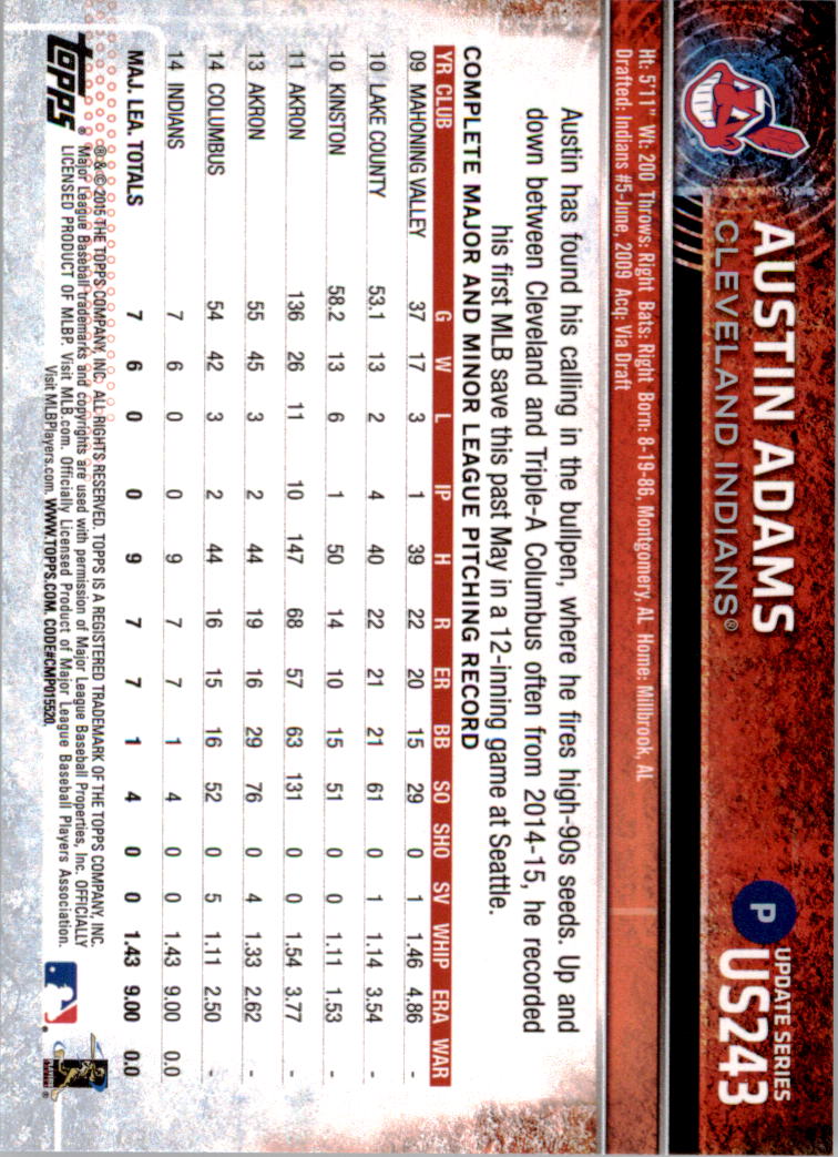 Jace Peterson 2015 Topps Update #US399 Atlanta Braves Baseball Card