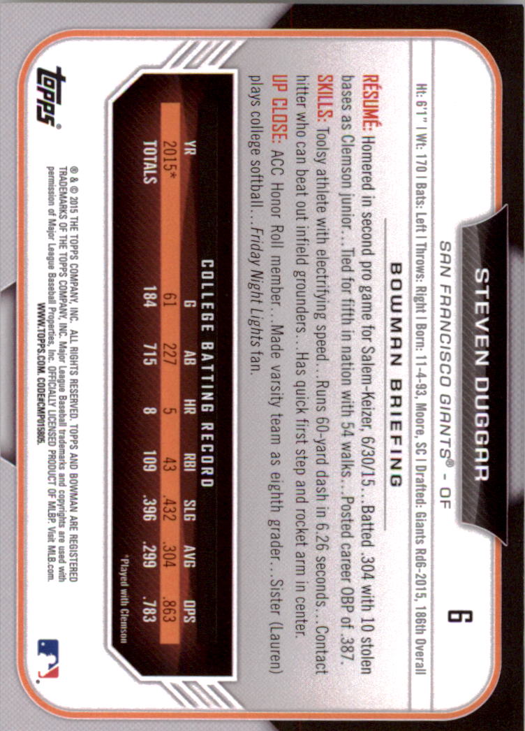 2015 Bowman Draft Baseball YOU PICK - Picture 9 of 305