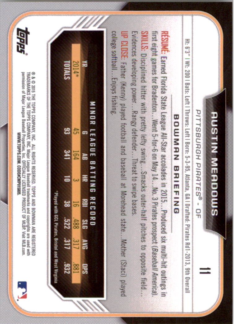 2015 Bowman Draft Baseball YOU PICK - Picture 17 of 305