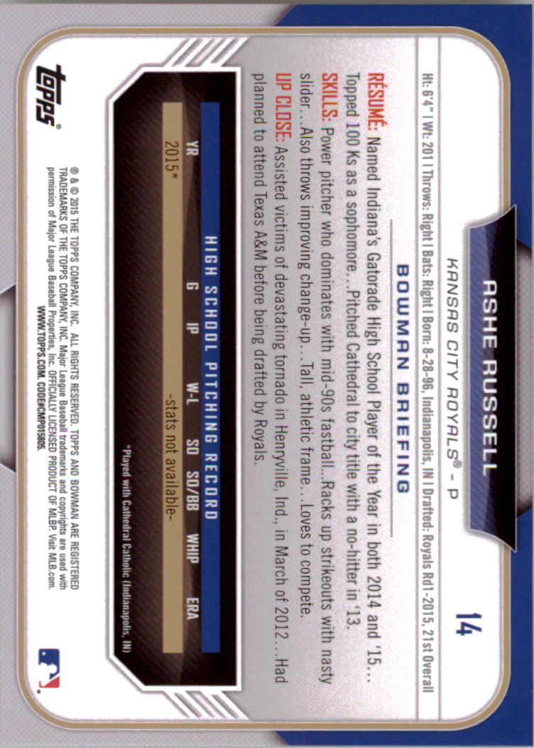 2015 Bowman Draft Baseball YOU PICK - Picture 23 of 305