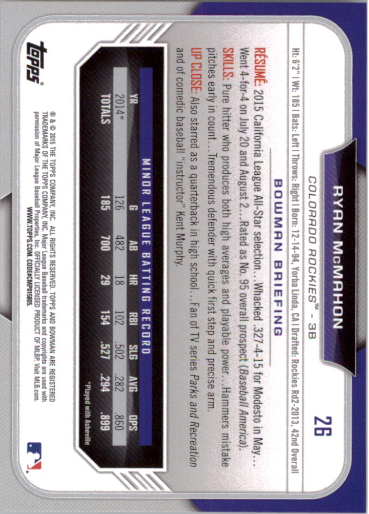 2015 Bowman Draft Baseball YOU PICK - Picture 39 of 305