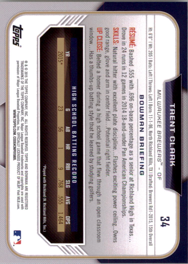 2015 Bowman Draft Baseball YOU PICK - Picture 51 of 305