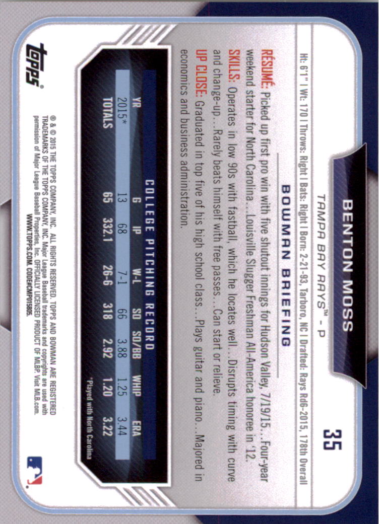 2015 Bowman Draft Baseball YOU PICK - Picture 53 of 305