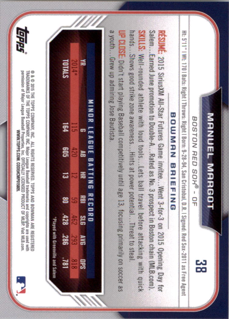2015 Bowman Draft Baseball YOU PICK - Picture 57 of 305