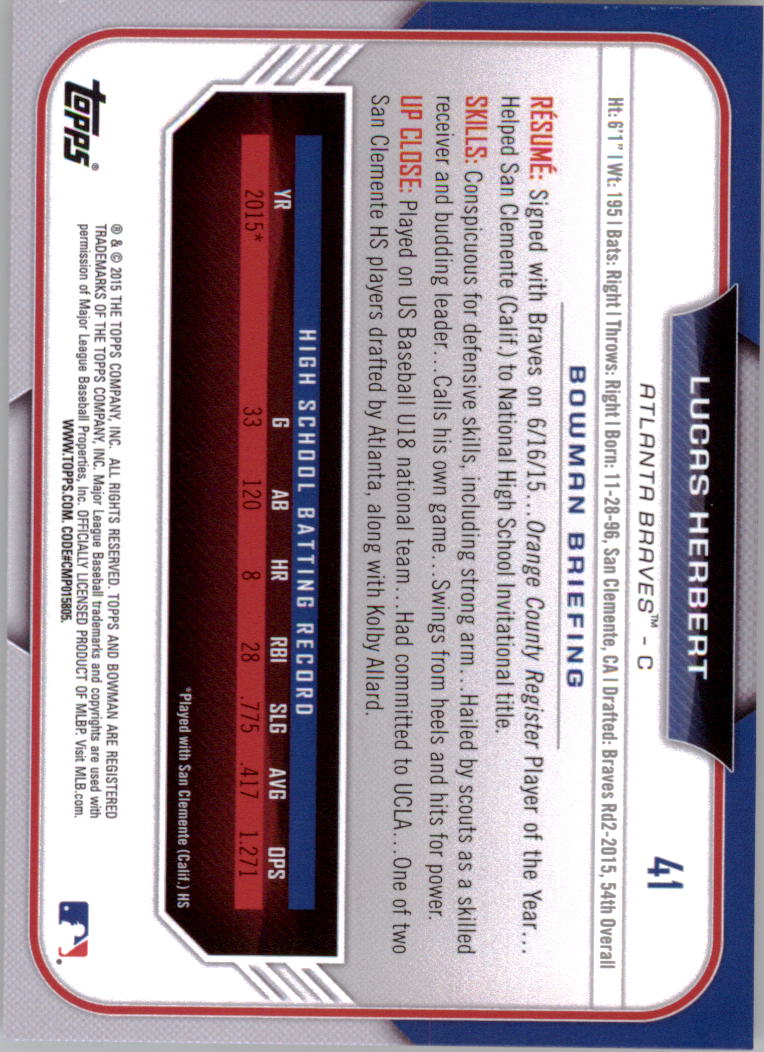 2015 Bowman Draft Baseball YOU PICK - Picture 63 of 305