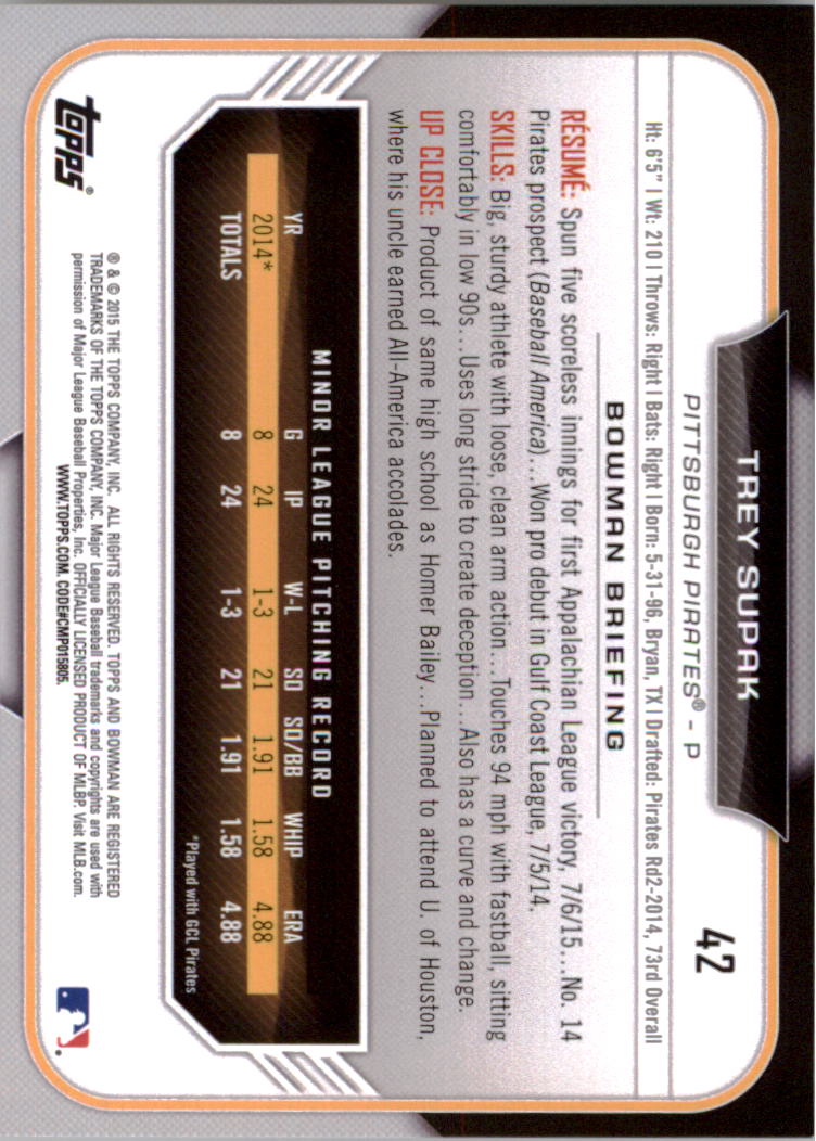 2015 Bowman Draft Baseball YOU PICK - Picture 65 of 305