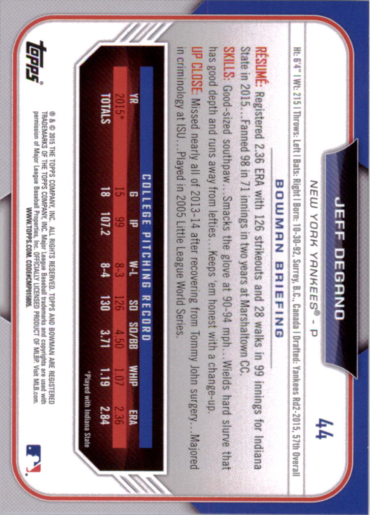 2015 Bowman Draft Baseball YOU PICK - Picture 69 of 305