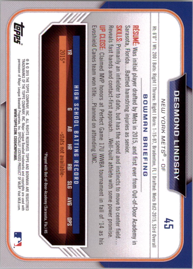 2015 Bowman Draft Baseball YOU PICK - Picture 71 of 305