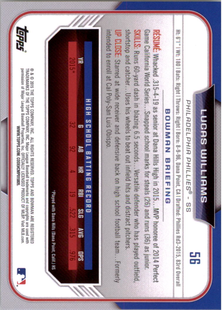 2015 Bowman Draft Baseball YOU PICK - Picture 86 of 305