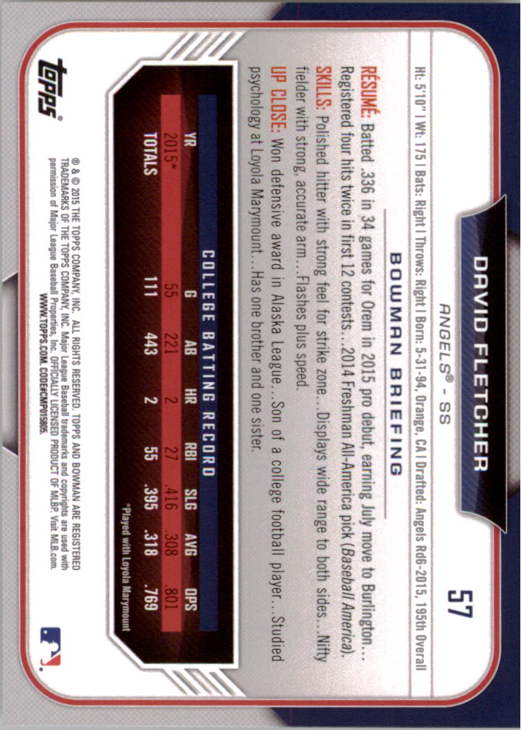 2015 Bowman Draft Baseball YOU PICK - Picture 88 of 305