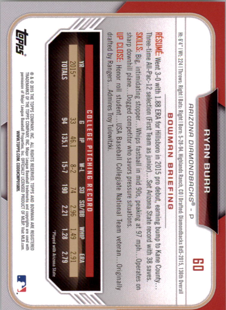 2015 Bowman Draft Baseball YOU PICK - Picture 94 of 305