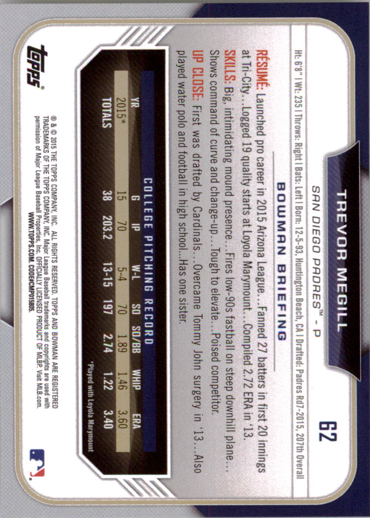 2015 Bowman Draft Baseball YOU PICK - Picture 97 of 305
