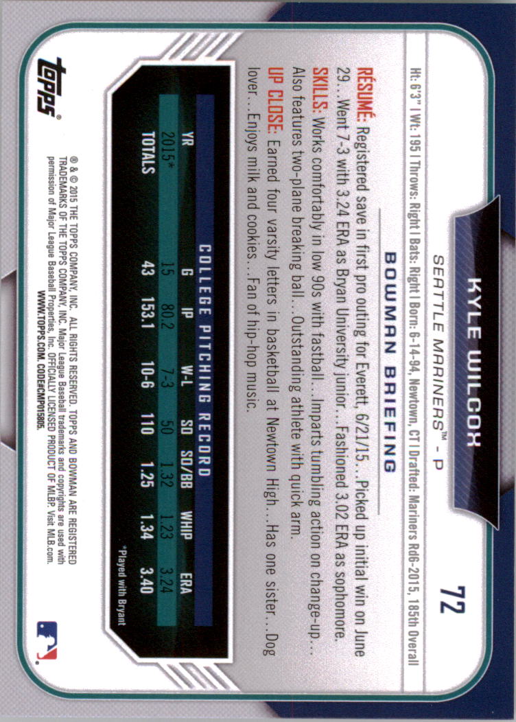 2015 Bowman Draft Baseball YOU PICK - Picture 113 of 305