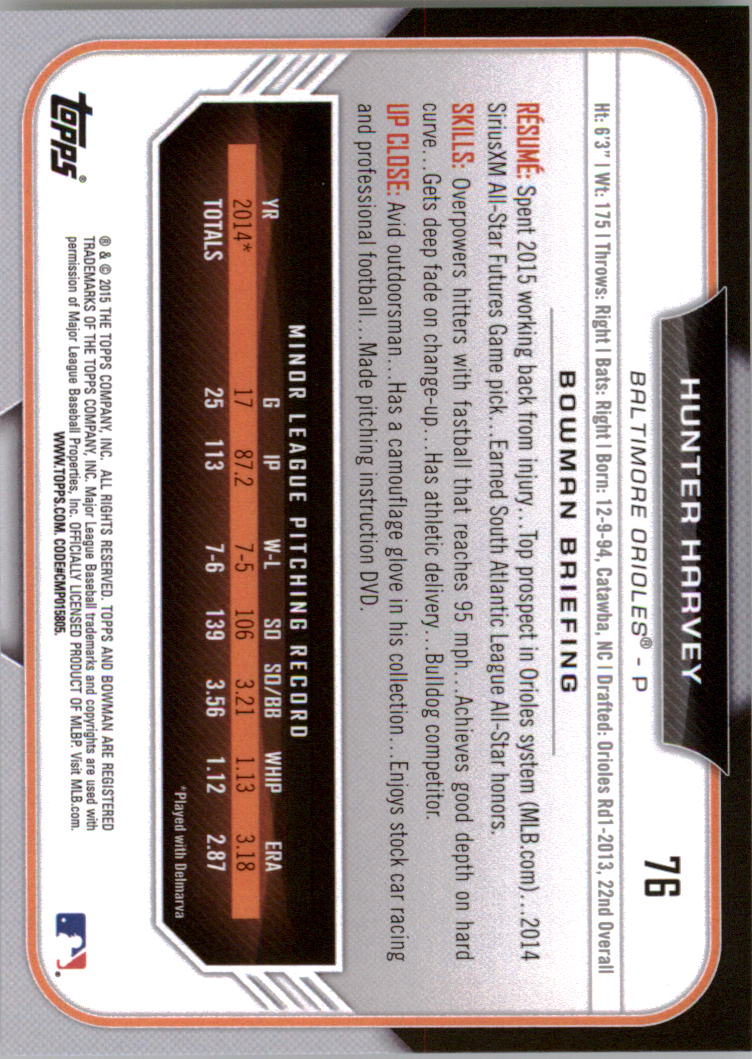 2015 Bowman Draft Baseball YOU PICK - Picture 117 of 305