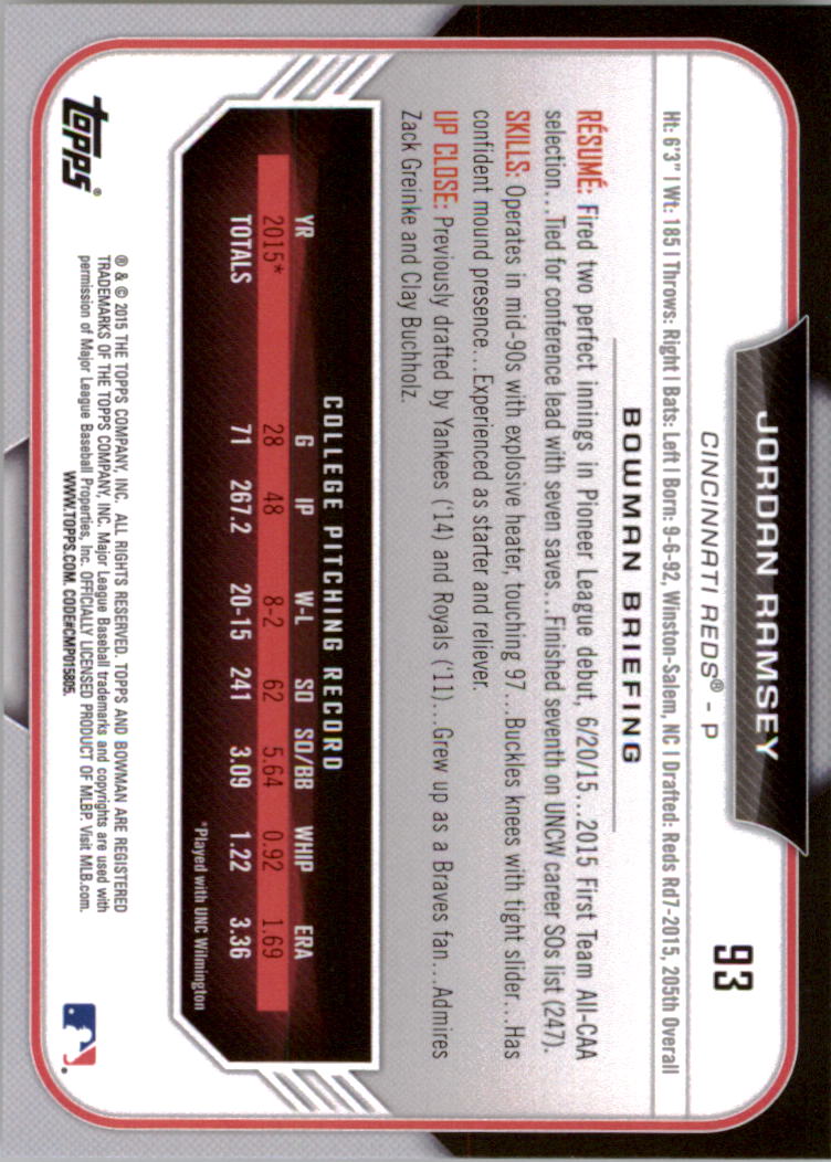 2015 Bowman Draft Baseball YOU PICK - Picture 141 of 305