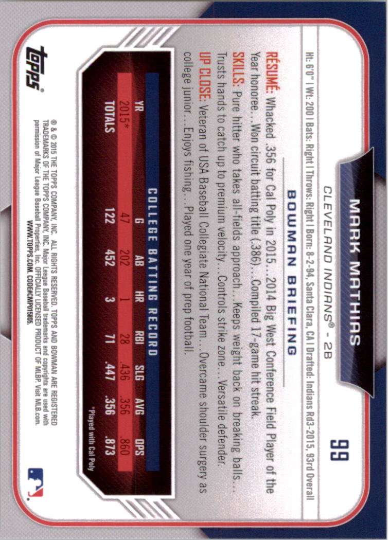 2015 Bowman Draft Baseball YOU PICK - Picture 151 of 305