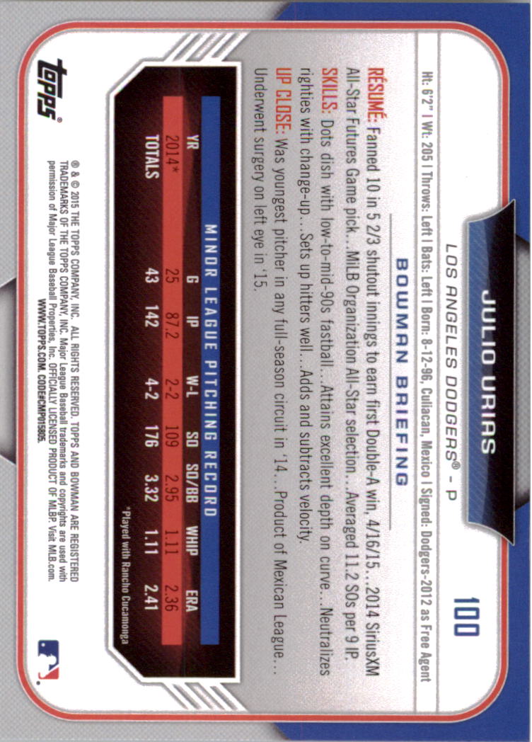2015 Bowman Draft Baseball YOU PICK - Picture 153 of 305