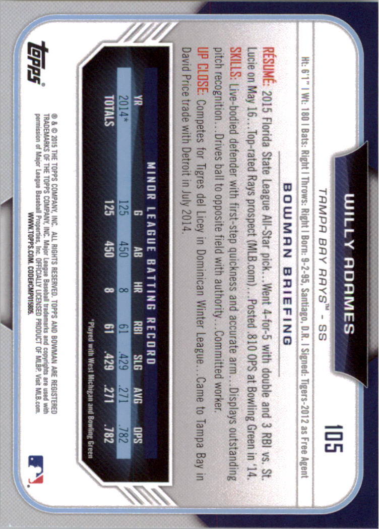 2015 Bowman Draft Baseball YOU PICK - Picture 161 of 305
