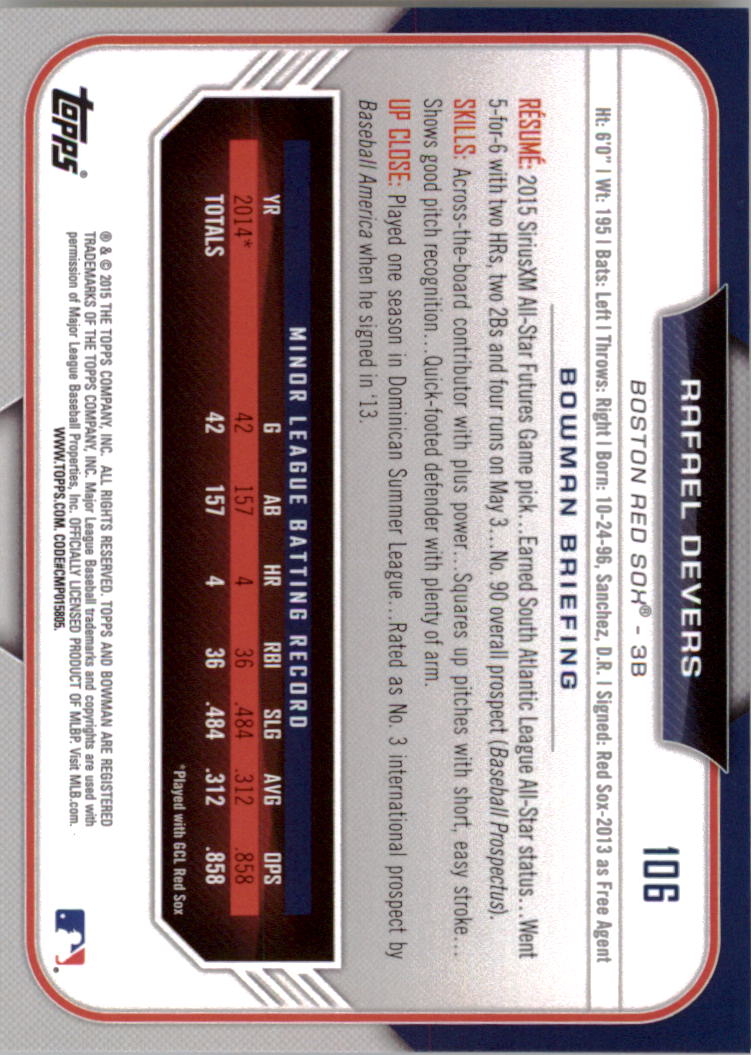 2015 Bowman Draft Baseball YOU PICK - Picture 163 of 305