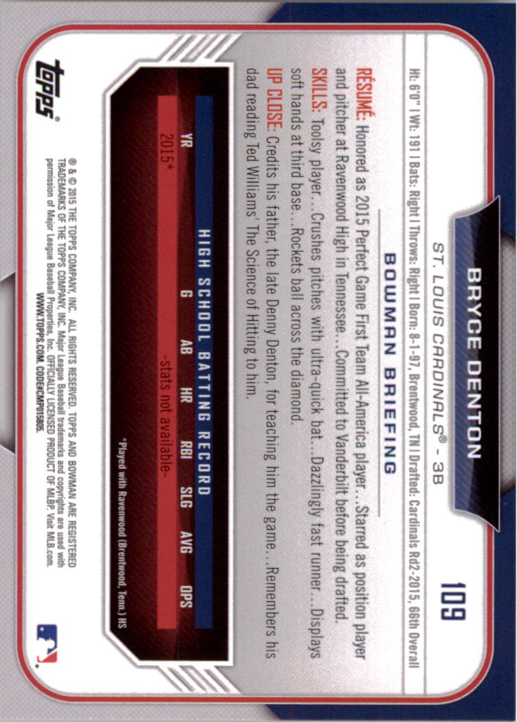 2015 Bowman Draft Baseball YOU PICK - Picture 168 of 305