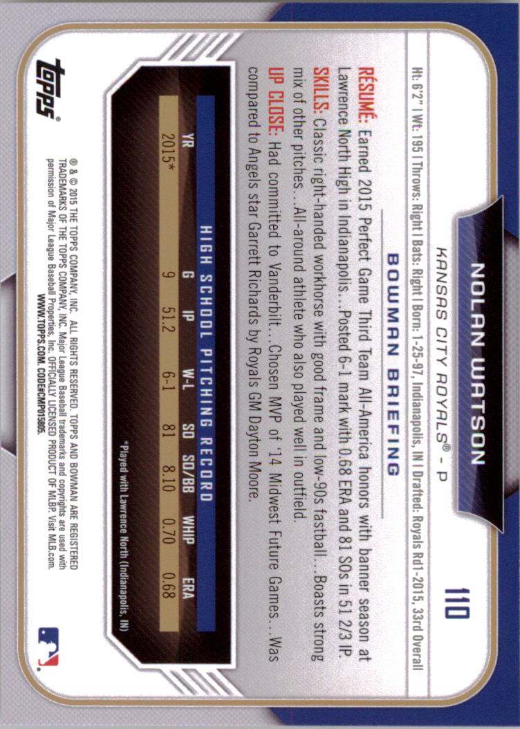 2015 Bowman Draft Baseball YOU PICK - Picture 170 of 305
