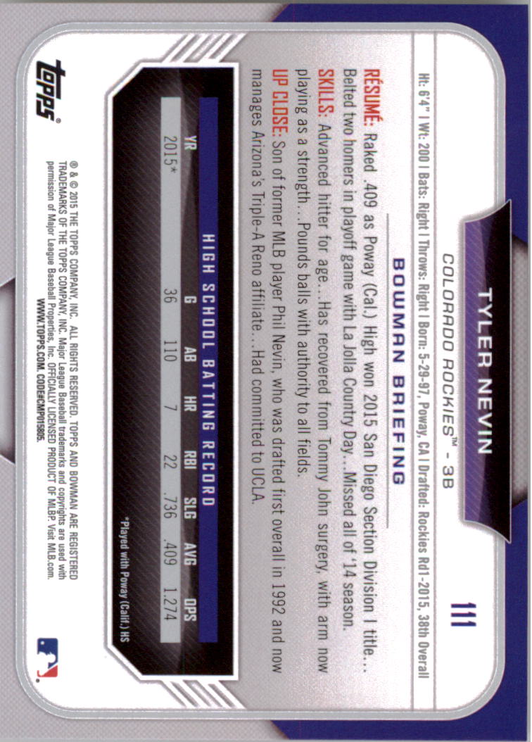 2015 Bowman Draft Baseball YOU PICK - Picture 172 of 305