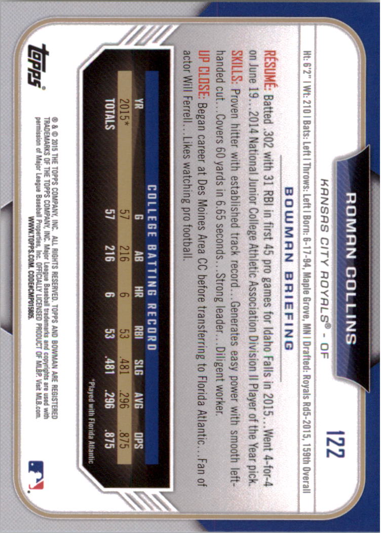2015 Bowman Draft Baseball YOU PICK - Picture 191 of 305