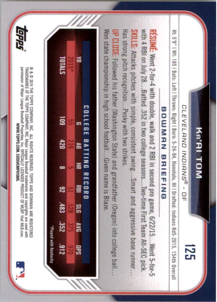 2015 Bowman Draft Baseball YOU PICK - Picture 197 of 305