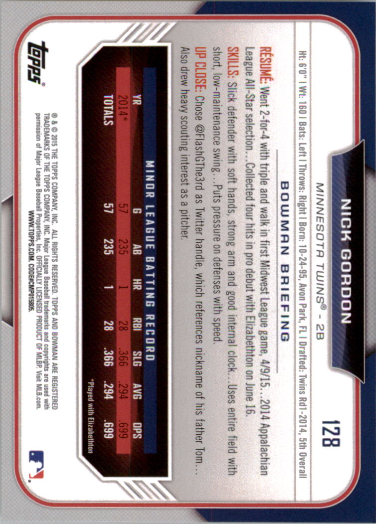 2015 Bowman Draft Baseball YOU PICK - Picture 202 of 305