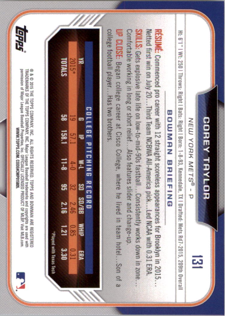 2015 Bowman Draft Baseball YOU PICK - Picture 206 of 305