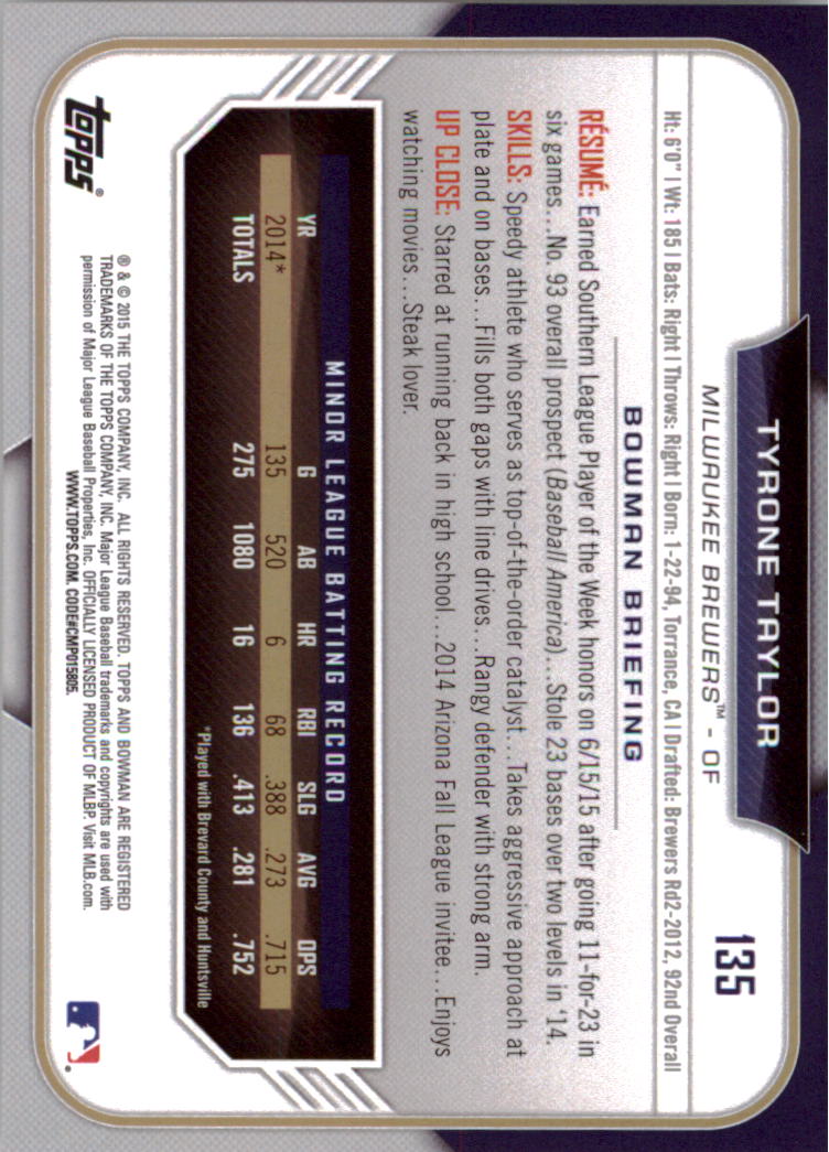 2015 Bowman Draft Baseball YOU PICK - Picture 213 of 305