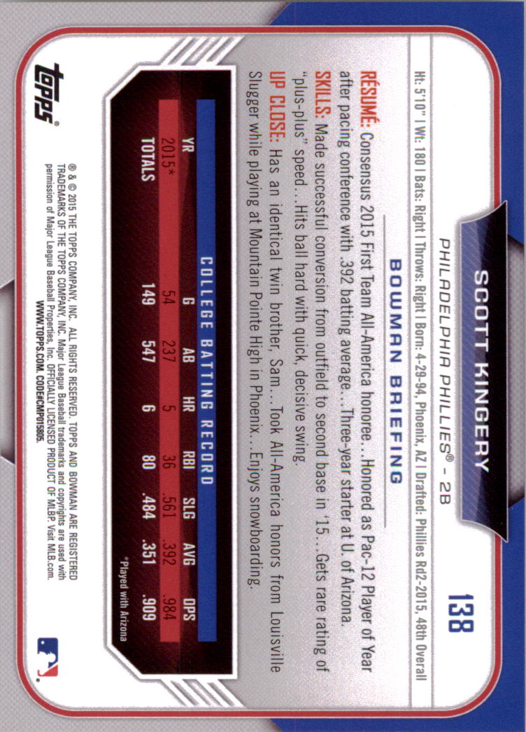 2015 Bowman Draft Baseball YOU PICK - Picture 215 of 305
