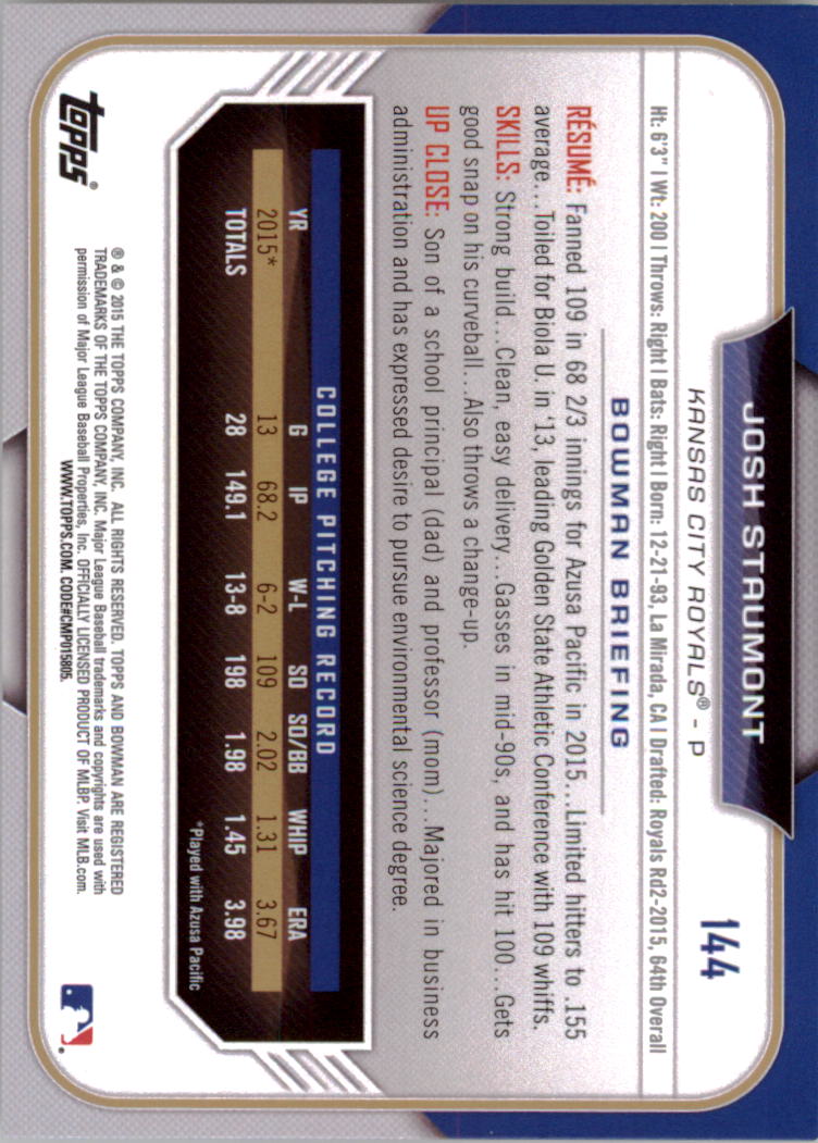 2015 Bowman Draft Baseball YOU PICK - Picture 225 of 305