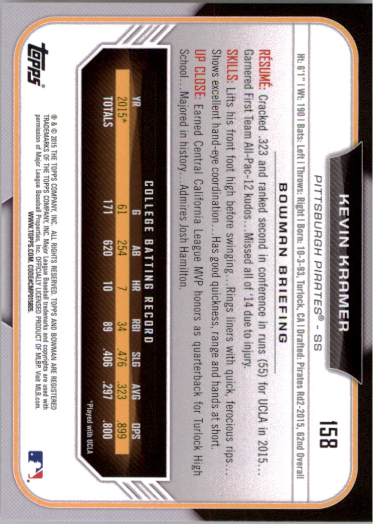 2015 Bowman Draft Baseball YOU PICK - Picture 244 of 305