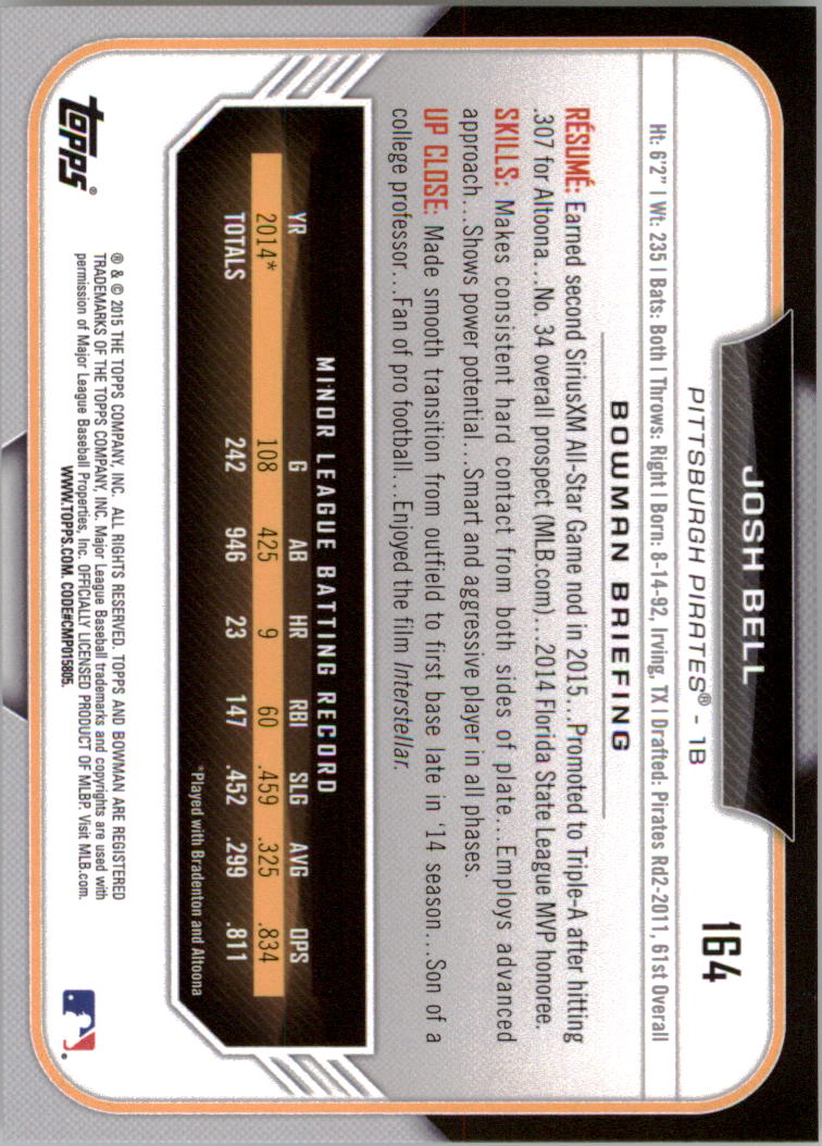 2015 Bowman Draft Baseball YOU PICK - Picture 254 of 305