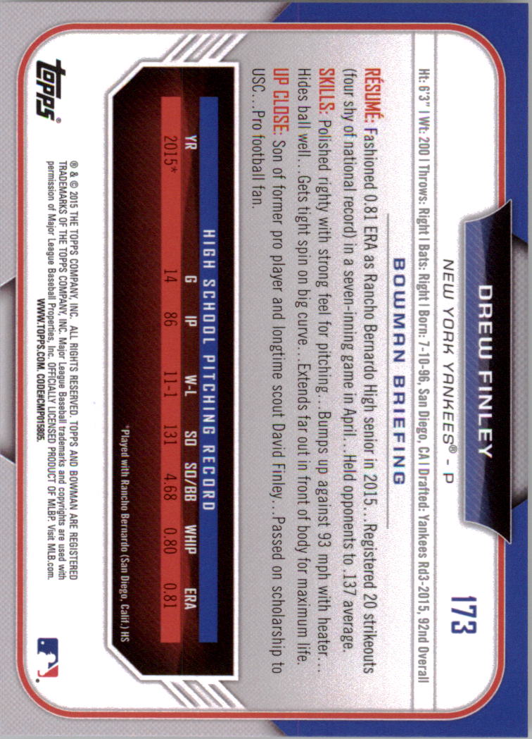 2015 Bowman Draft Baseball YOU PICK - Picture 269 of 305