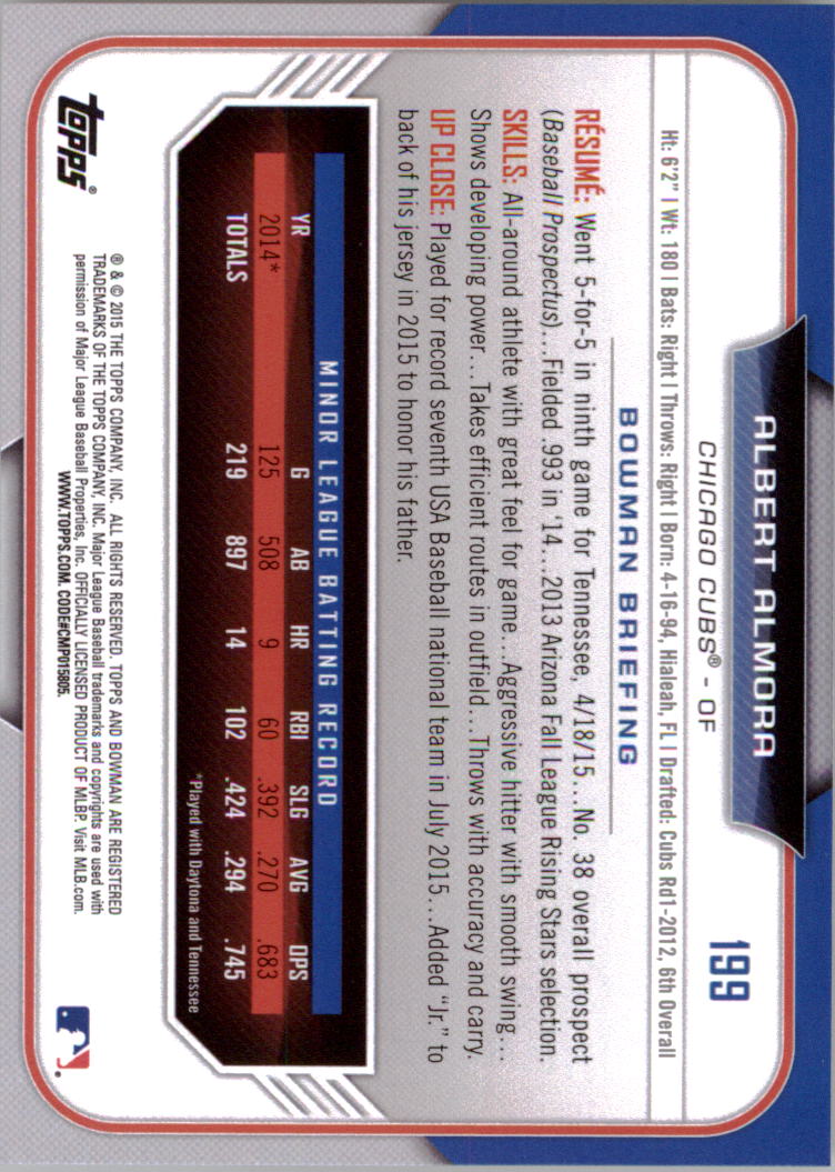 2015 Bowman Draft Baseball YOU PICK - Picture 305 of 305