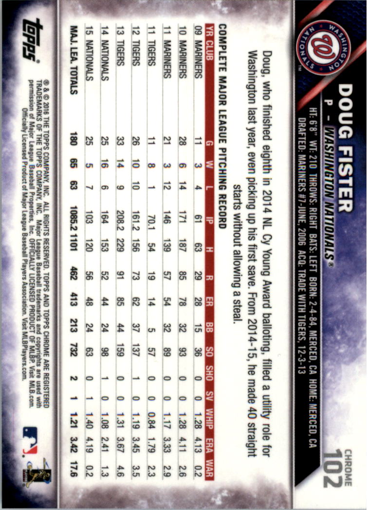2016 Topps Cromato Zaffiro Edizione Baseball 102-201 A SCELTA - Foto 3 di 193
