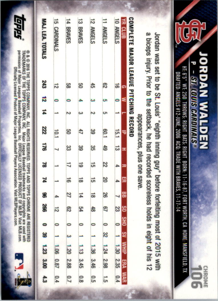2016 Topps Cromato Zaffiro Edizione Baseball 102-201 A SCELTA - Foto 11 di 193