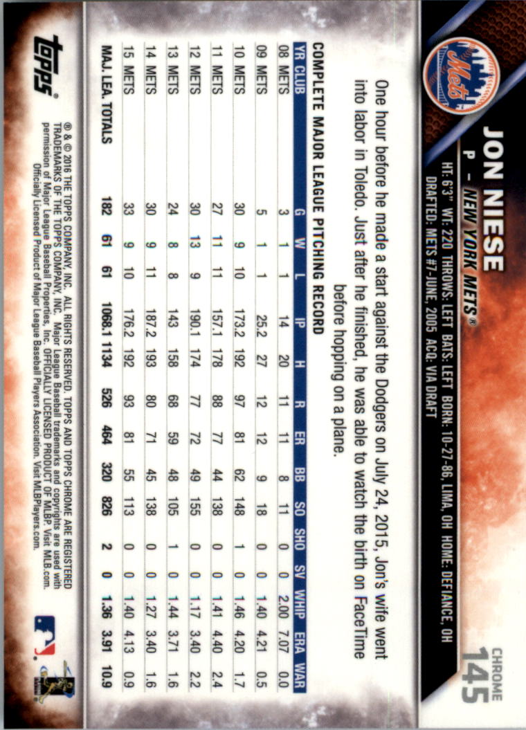 2016 Topps Cromato Zaffiro Edizione Baseball 102-201 A SCELTA - Foto 89 di 193